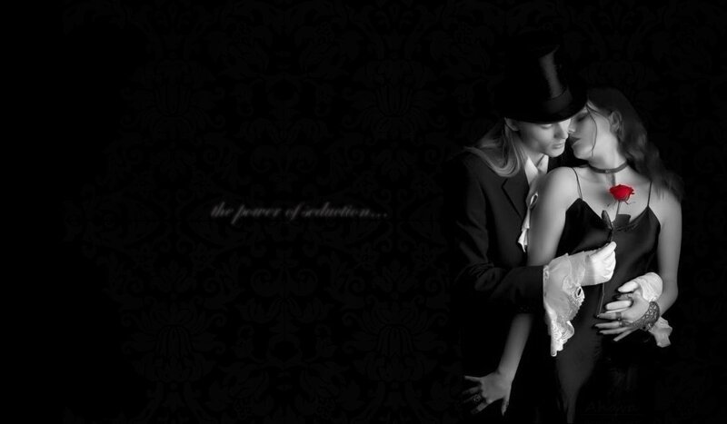 Couple in Formal Wear — Black, Dramatic, Night, Photograph, Top Hat
