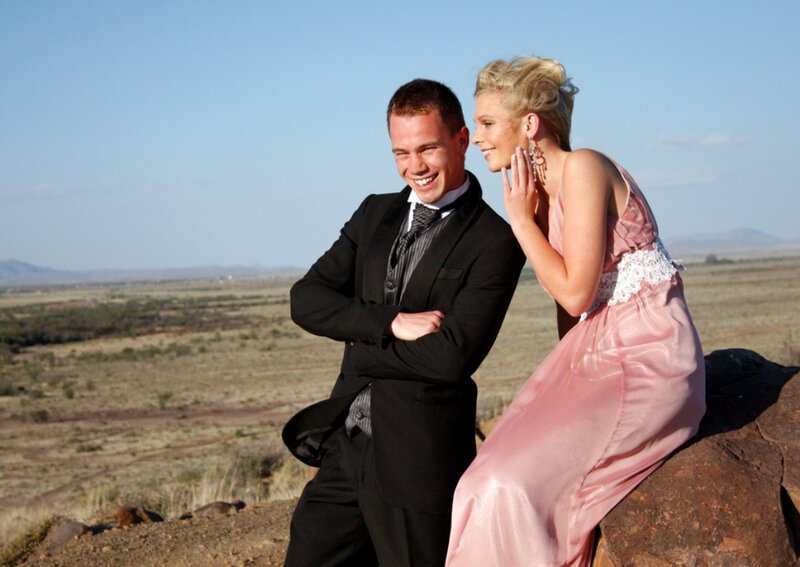 Couple in Formal Wear — Pink, Serene