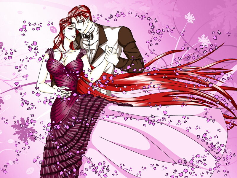 Couple in Formal Wear — Pink