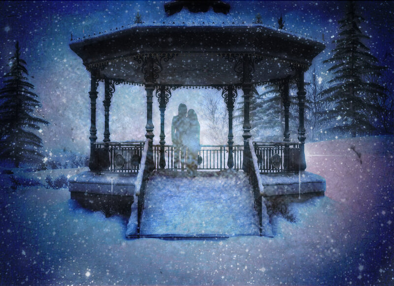 Couple in Gazebo — Blue