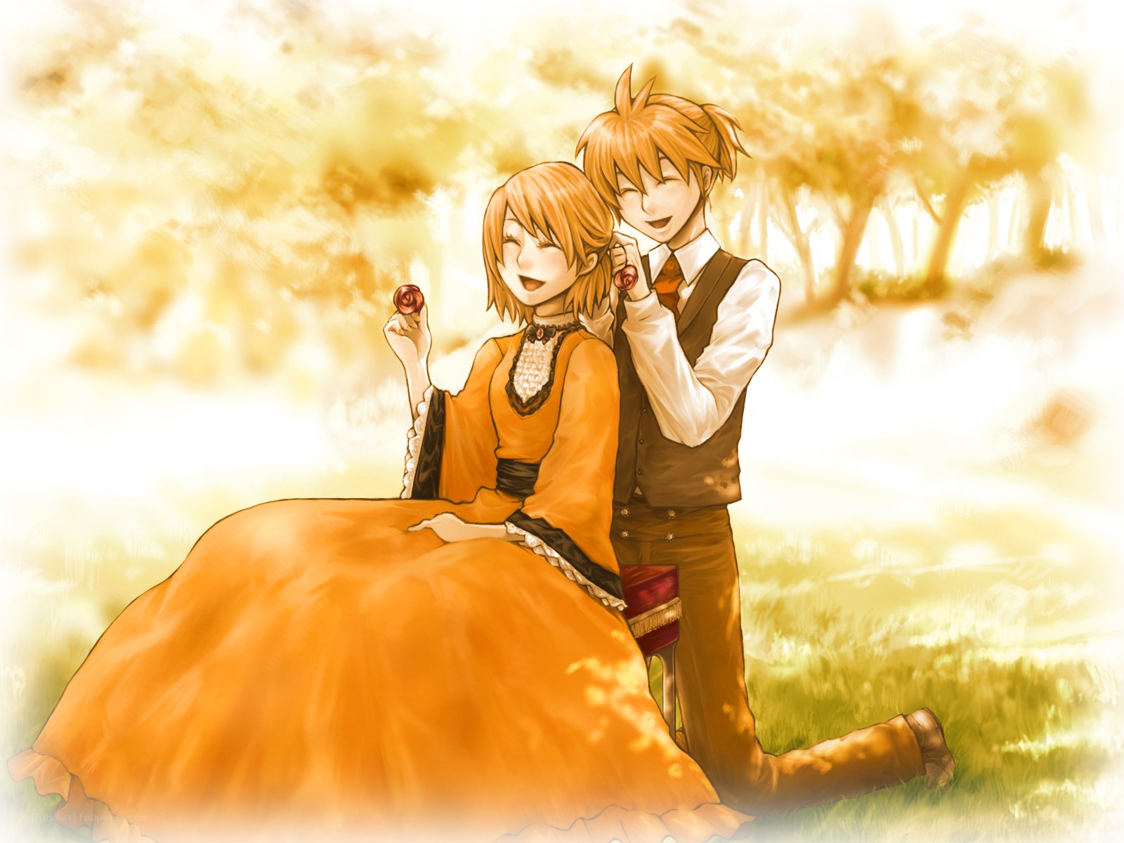 Couple in golden light