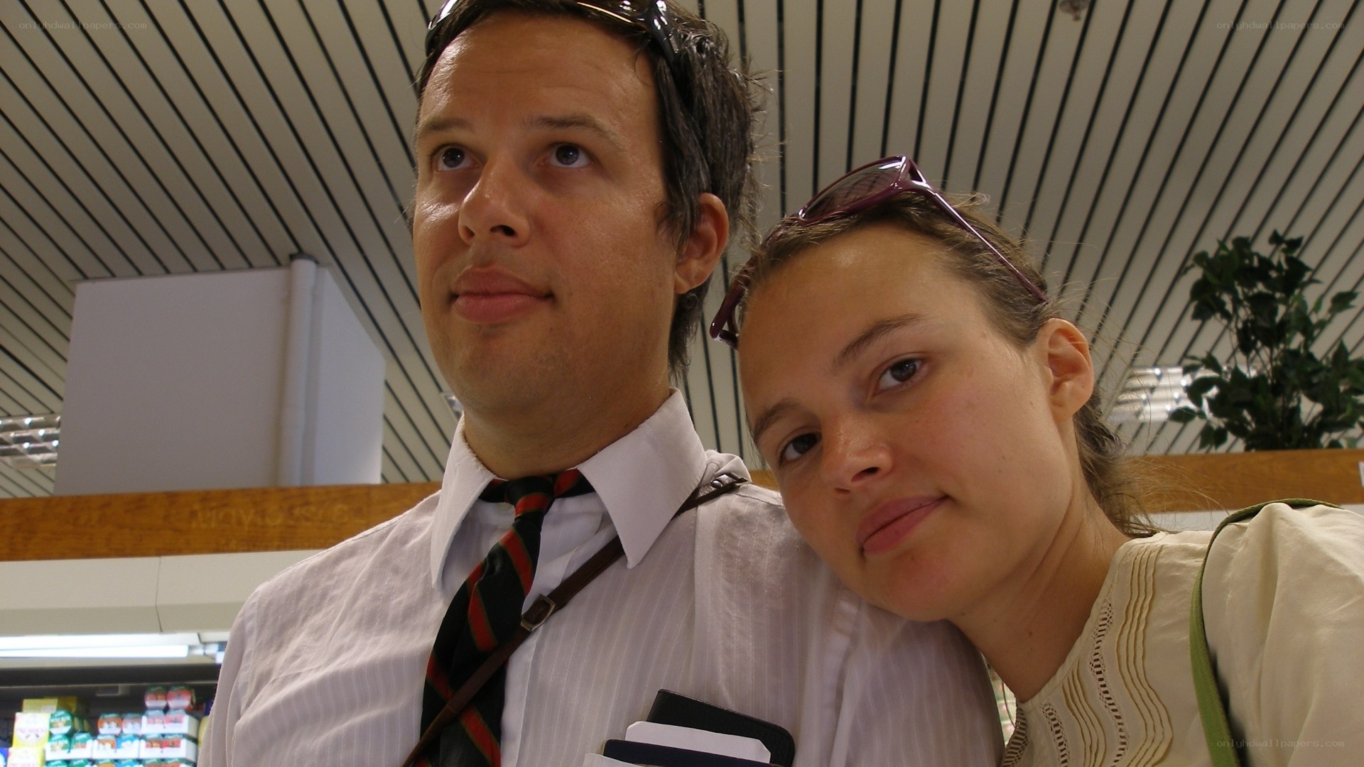 Couple in grocery store