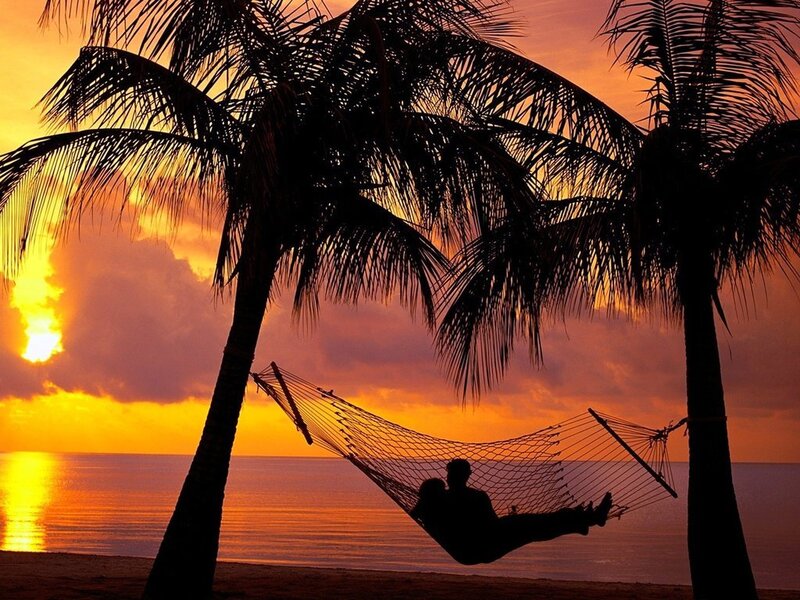 Couple in Hammock — Orange