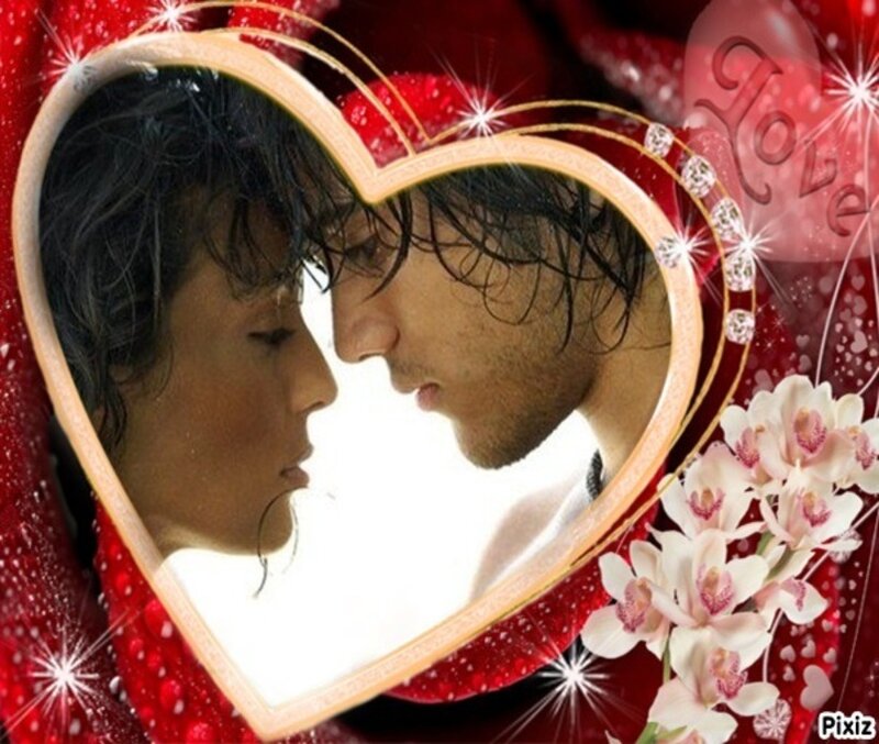 couple in heart frame