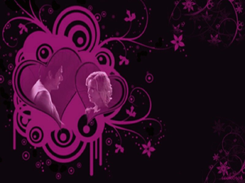 Couple in Heart Shape — Purple