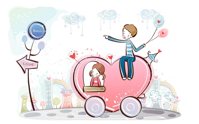 Couple in Heart-shaped Car