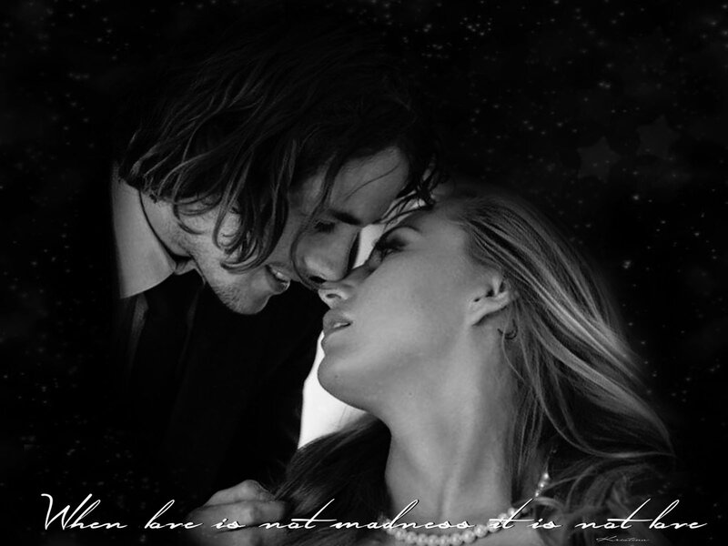 Couple in Intimate Pose — Black, Dramatic, Night, Photograph, Man