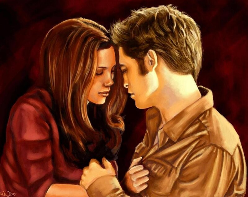 Couple in Intimate Pose — Red