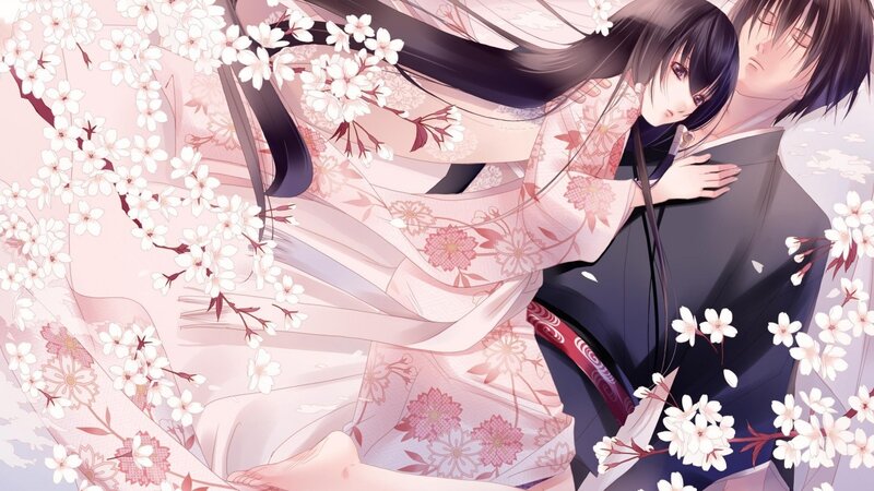 Couple in Kimonos — Pink, Serene