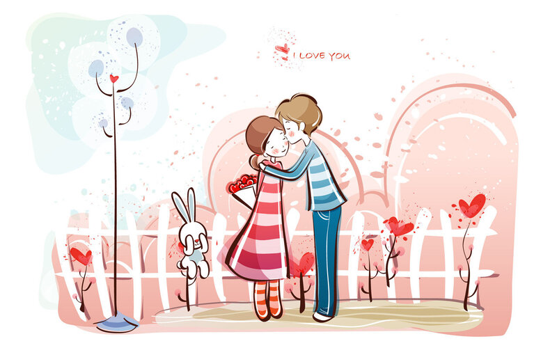 Couple in love garden