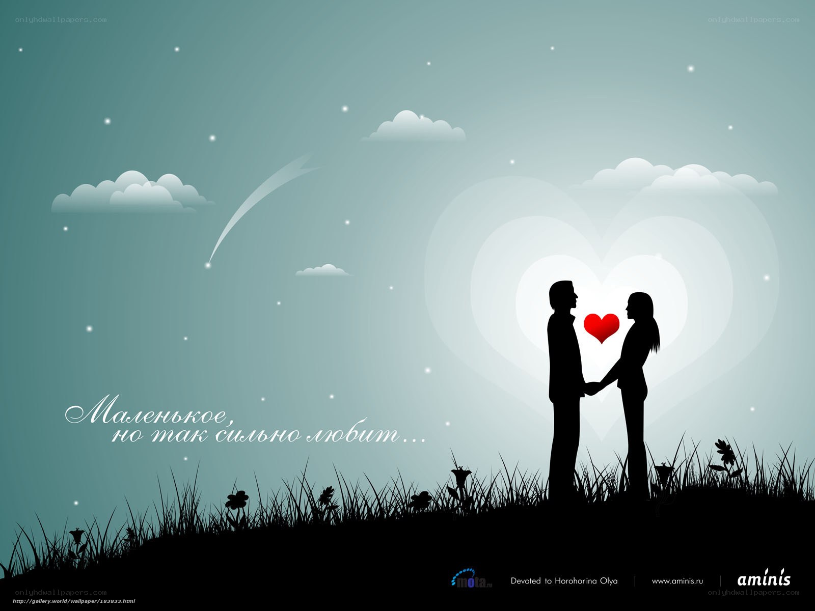Couple in love silhouette
