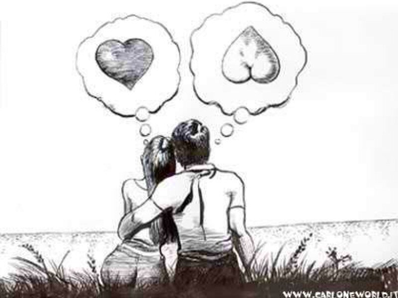 Couple in love with thoughts
