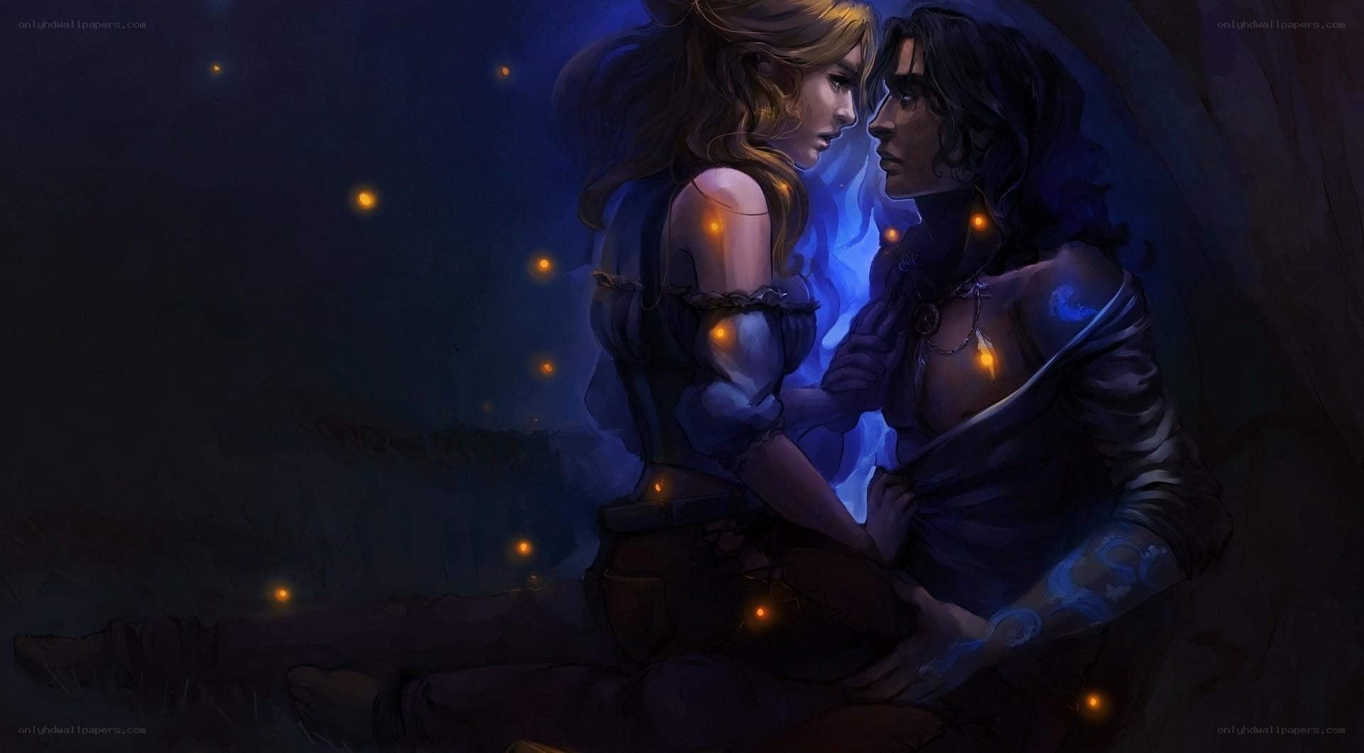 couple in magical night