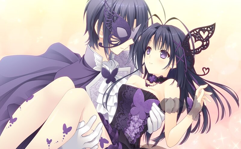 Couple in Masquerade Costumes