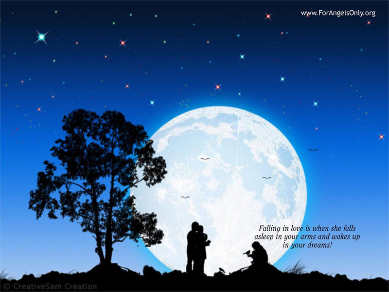 Couple in Moonlight — Blue, Serene