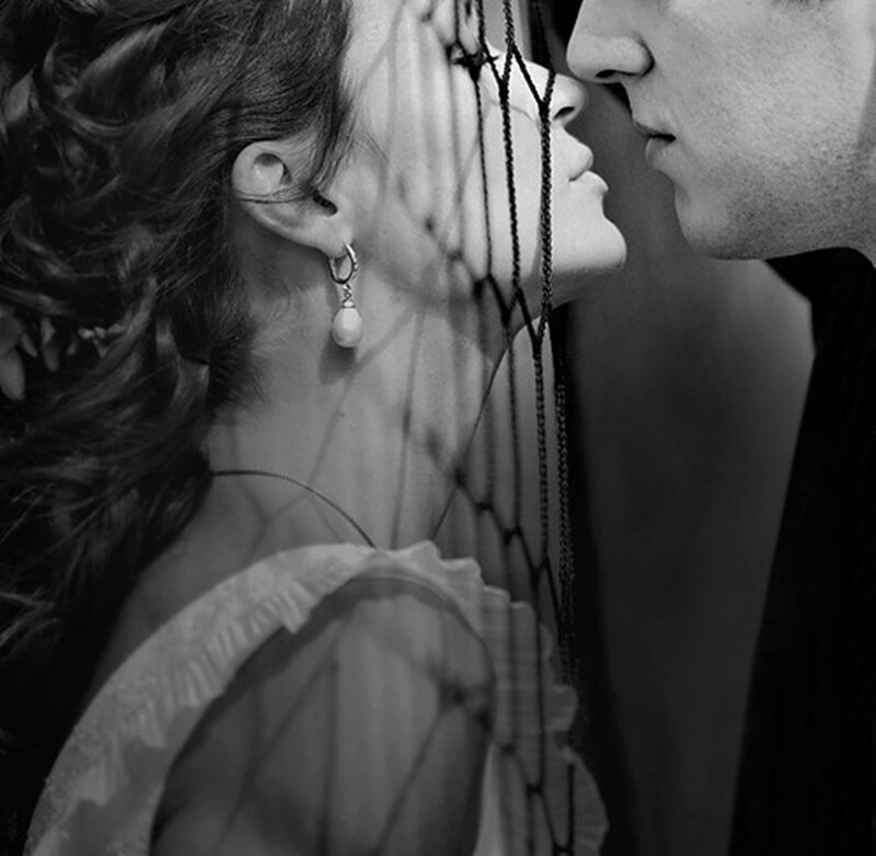 Couple in Net Veil