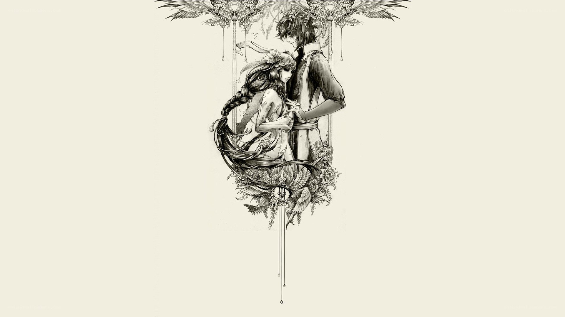 couple in ornate frame