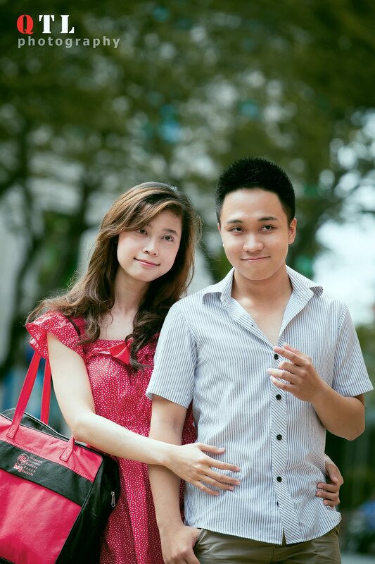 Couple in park portrait