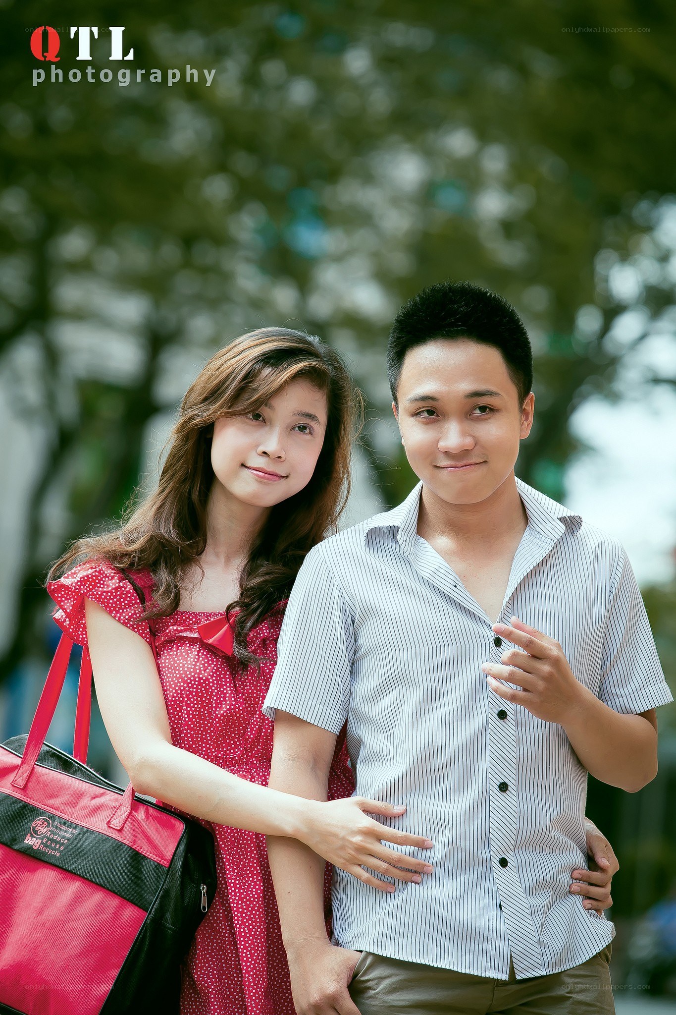 Couple in park portrait