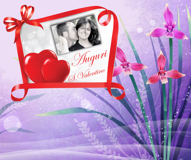 Couple in Photo Frame — Purple