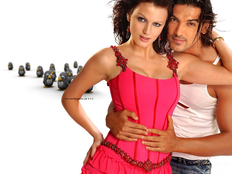 couple in pink dress with penguins