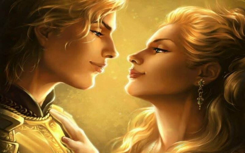 Couple in Profile — Gold