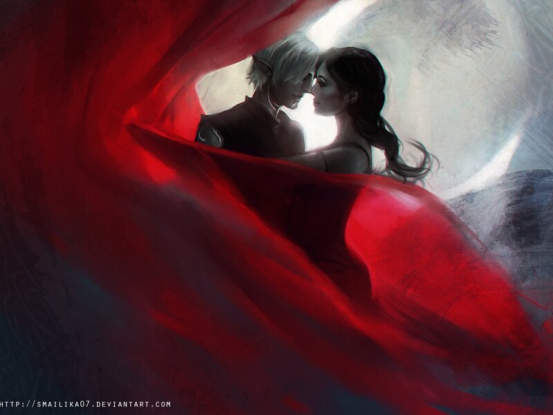 couple in red cloak