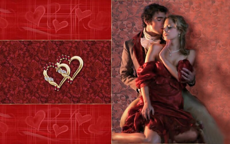 Couple in Red Dress — Romantic, Photograph