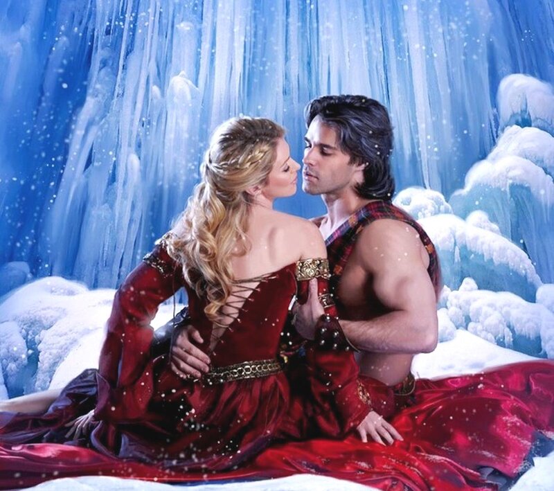 Couple in Red Dresses