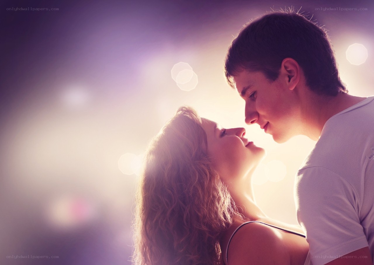 Couple in romantic embrace