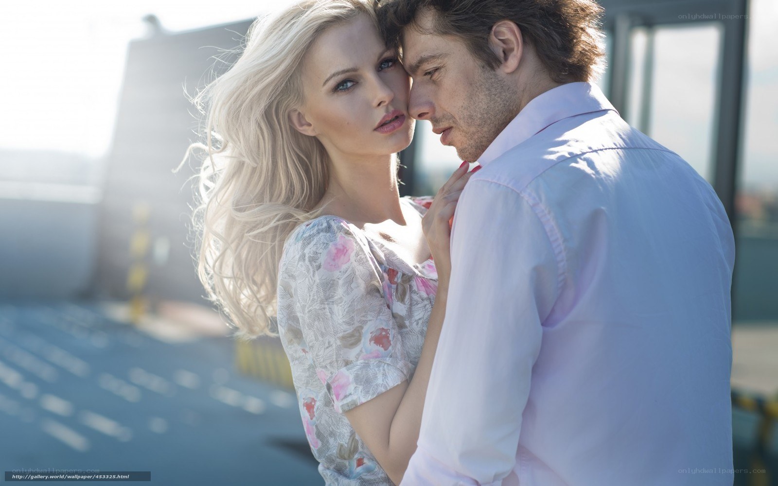 couple in romantic embrace