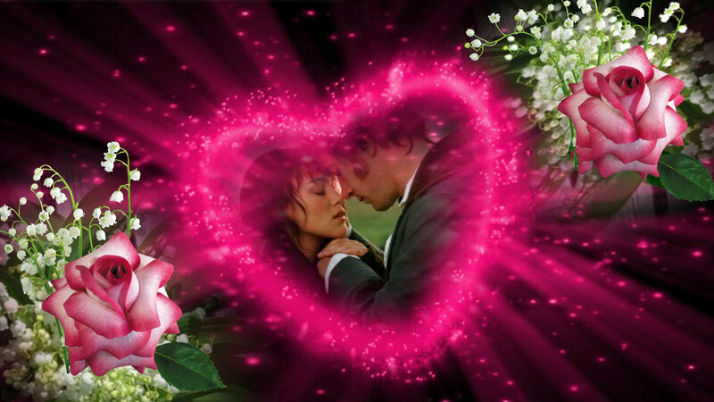 Couple in Romantic Embrace — Pink
