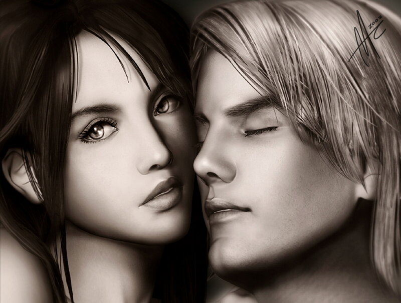 Couple in Sepia Portrait