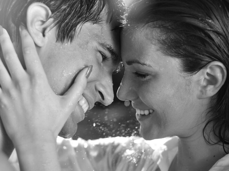 Couple in Shower — Black, Intimate