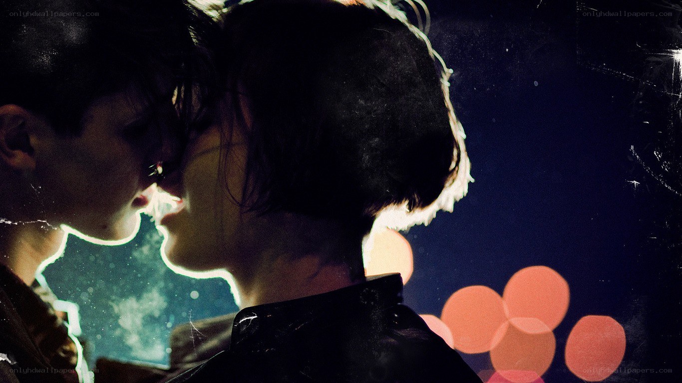 couple in silhouette at night