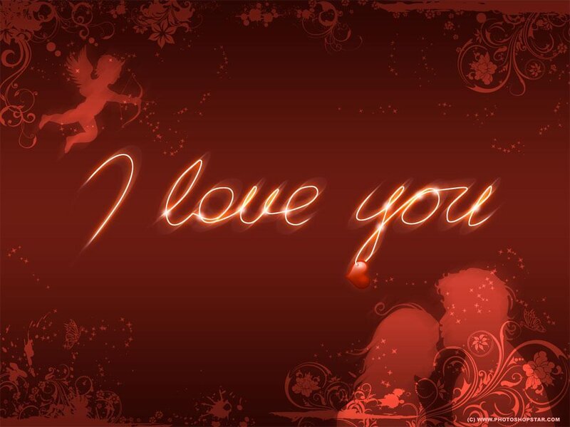Couple in Silhouette — Red, Romantic