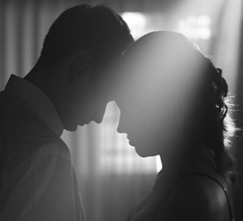couple in silhouette