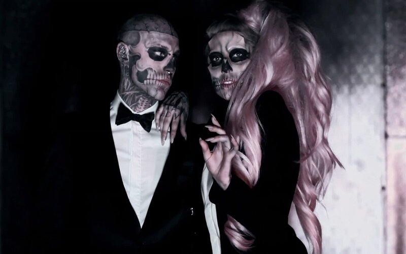 Couple in Skeleton Makeup — Black