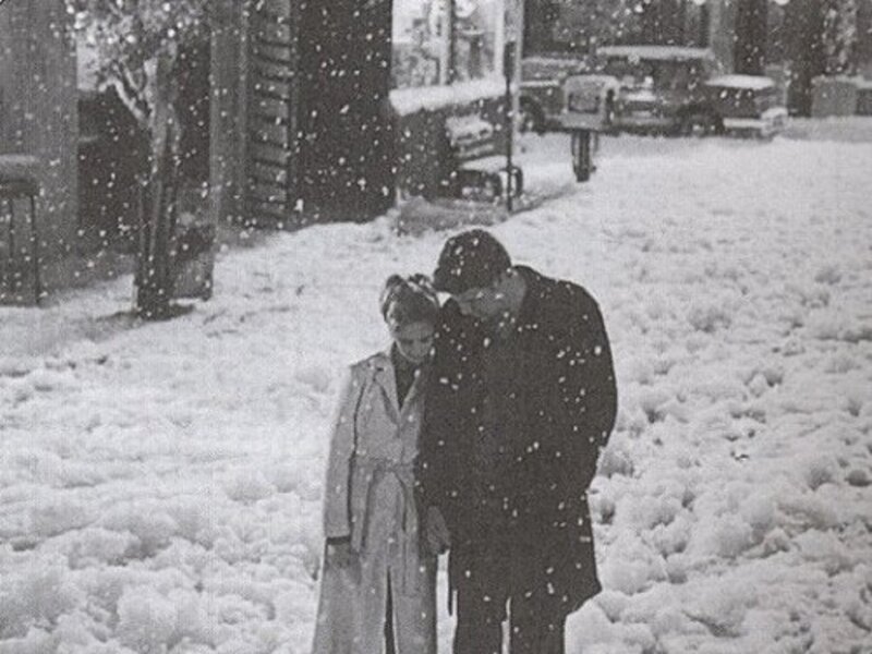 Couple in Snow — Black, Cold