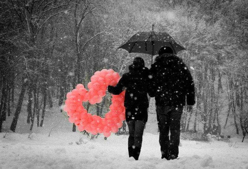 Couple in Snow — Black