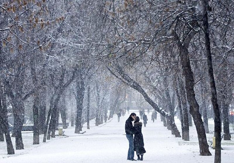 Couple in Snow — White, Cold