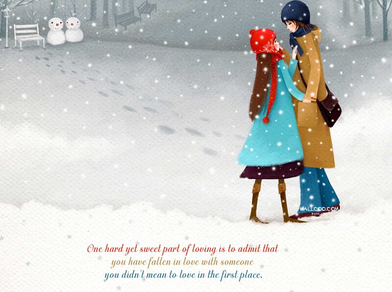 Couple in Snow — White, Peaceful