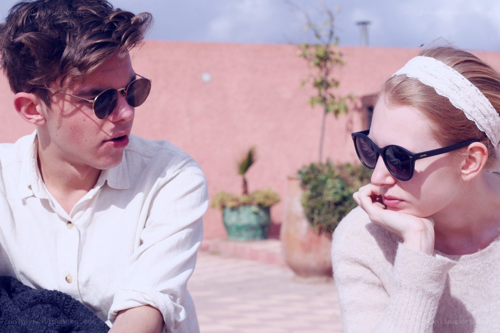couple in sunglasses outdoors
