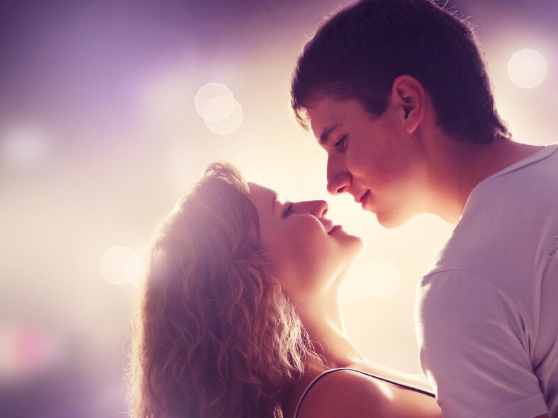 Couple in Sunset Light — Purple