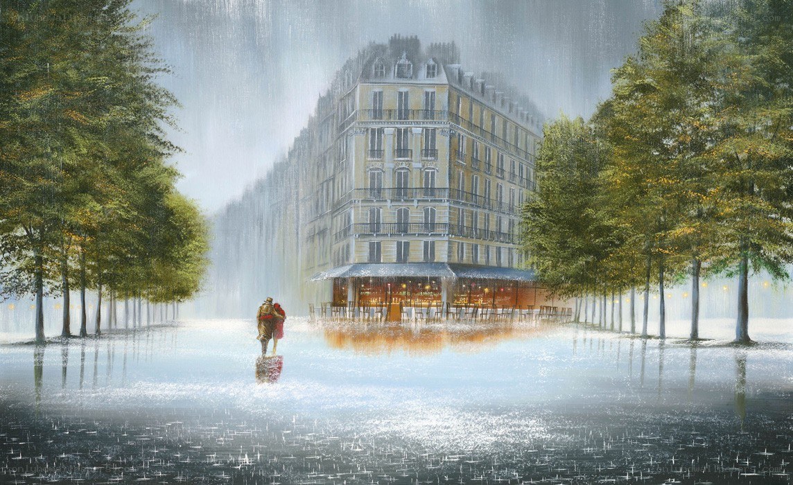 Couple in the rain
