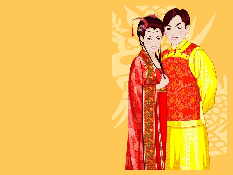 Couple in Traditional Attire — Yellow