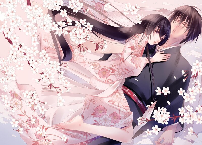 Couple in Traditional Clothing — Pink, Serene, Spring
