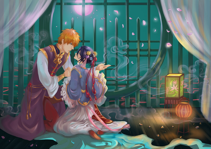 Couple in Traditional Clothing — Teal