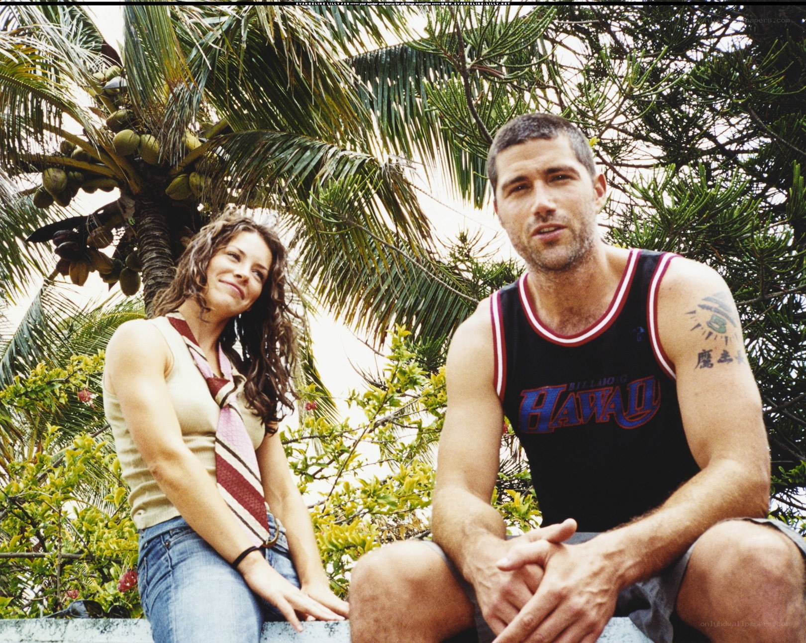 Couple in tropical setting