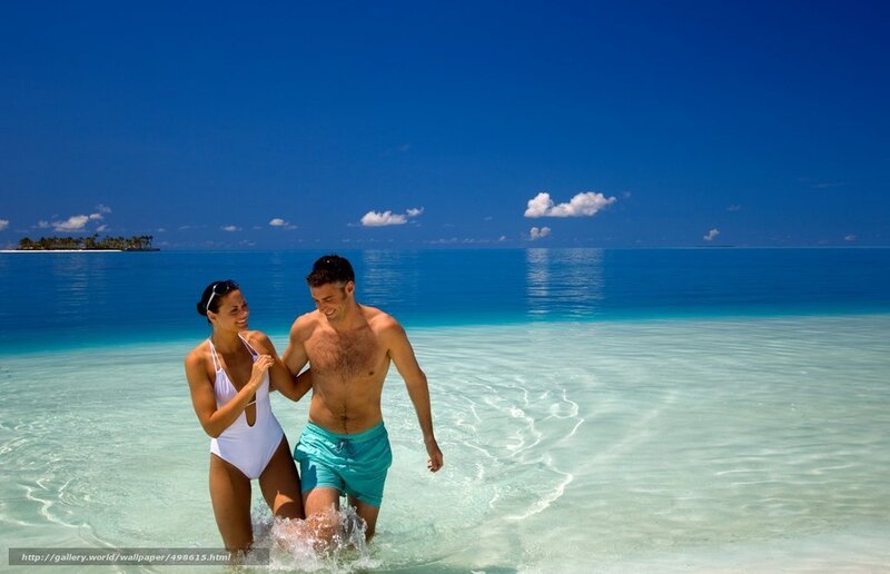 Couple in tropical waters